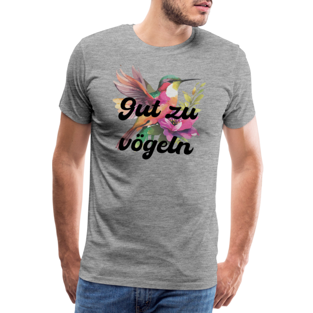 Gut zu vögeln Kolibri, Männer Premium T-Shirt - Grau meliert