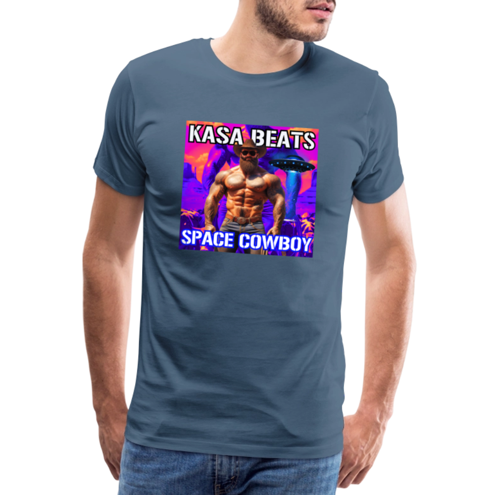 KASA BEATS - SPACE COWBOY, Men/ Männer Premium T-Shirt - Blaugrau
