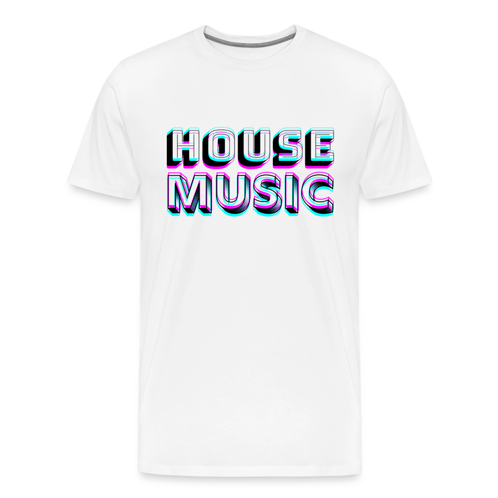 HOUSE MUSIC, Männer Premium T-Shirt - Weiß