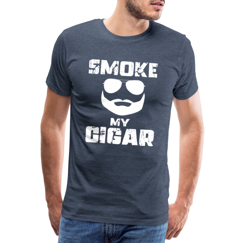 Smoke My Cigar - Zigarren Mann, Hot Daddy, Cigar Man, Men/ Männer Premium T-Shirt - Blau meliert