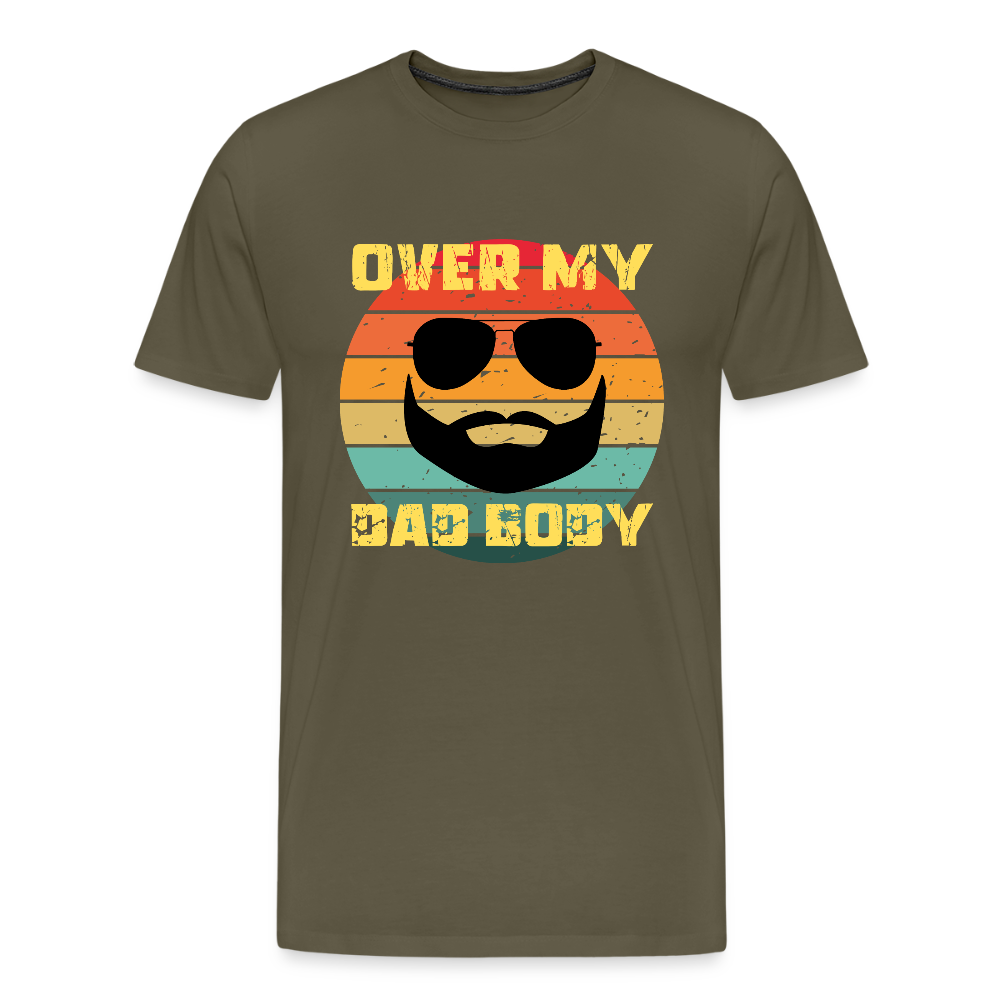 Over My Dad Body - Daddy, Vaterfigur, Lustiger Spruch zum Vatertag, Männer Premium T-Shirt - Khaki