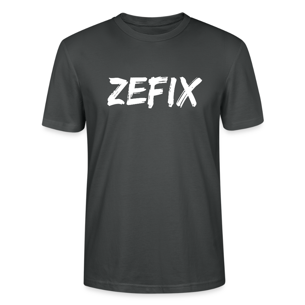 Zefix - Fluchen auf bayerisch in Bayern & Salzburg, Lustiger Spruch, Stanley/Stella Unisex Bio T-Shirt - Anthrazit