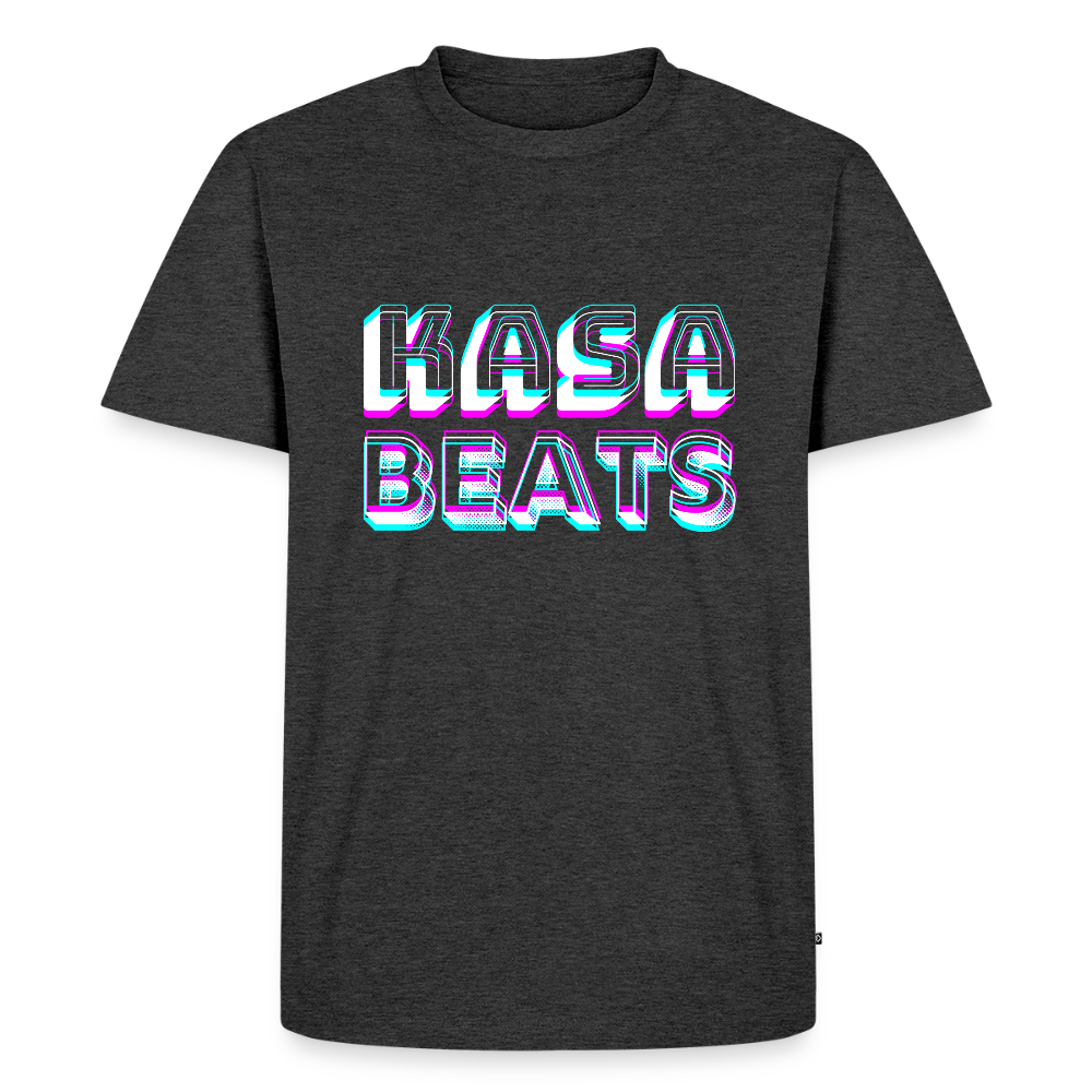 KASA BEATS, funky 3D letters, Men/ Männer Premium T-Shirt - Anthrazit meliert