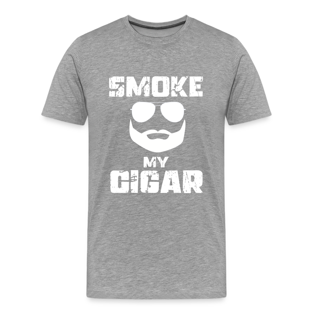 Smoke My Cigar - Zigarren Mann, Hot Daddy, Cigar Man, Men/ Männer Premium T-Shirt - Grau meliert