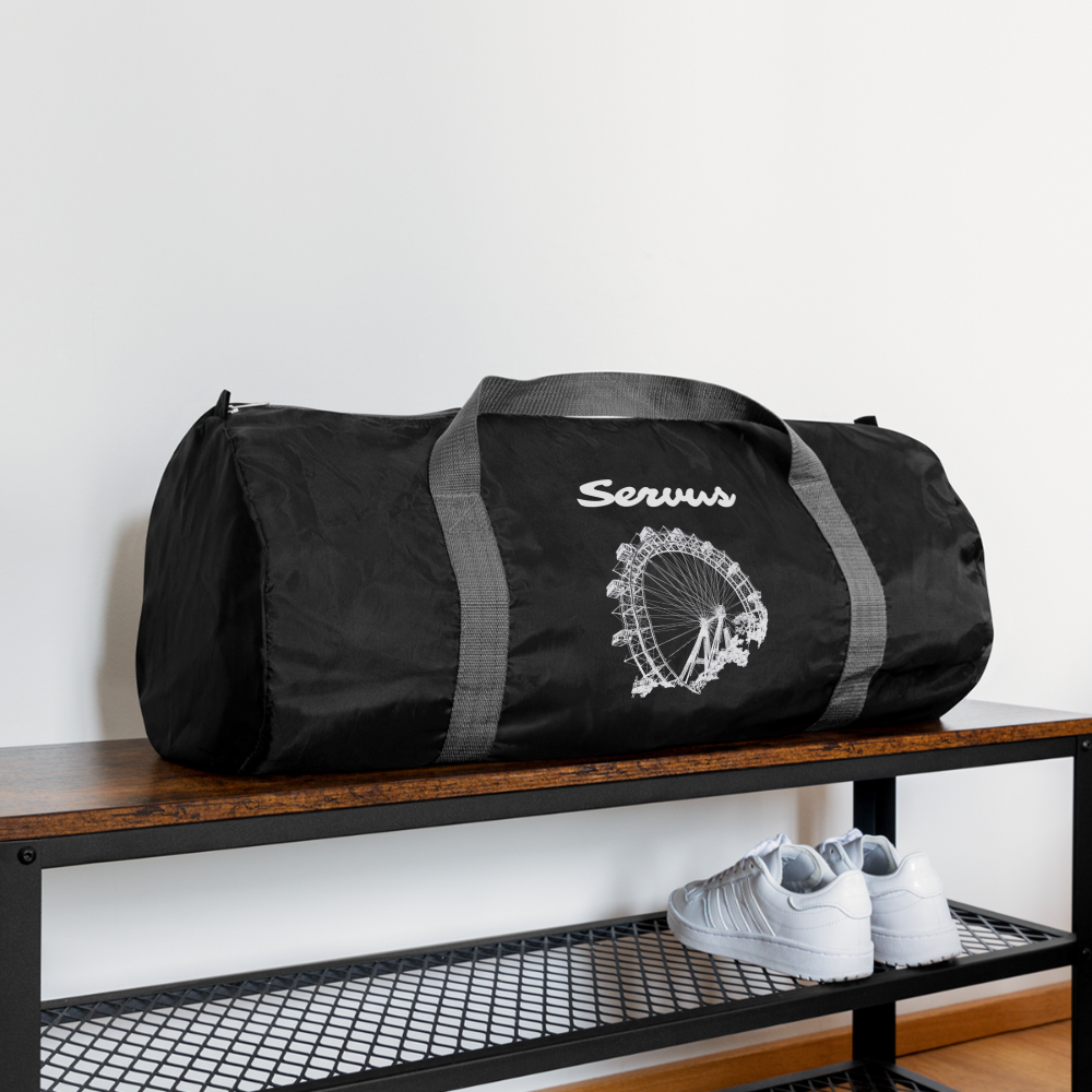 Servus (dt. Hallo) & Wiener Riesenrad in weiß, Sporttasche - Schwarz