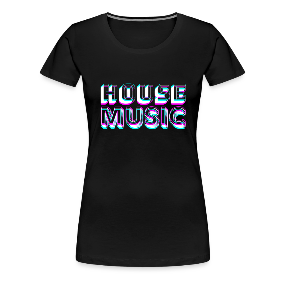 HOUSE MUSIC, Frauen Premium T-Shirt - Schwarz