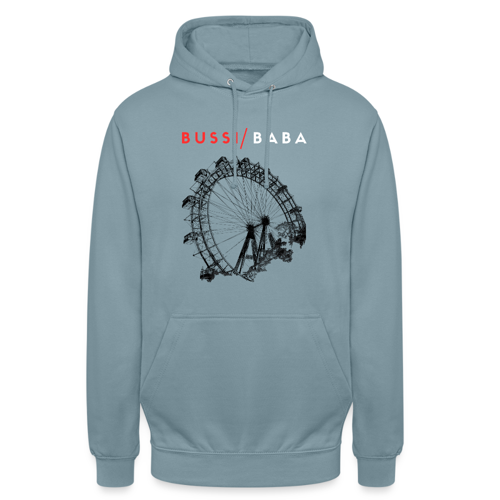 Bussi / Baba korallenrot- Unisex Kapuzenpulli - Nebelblau
