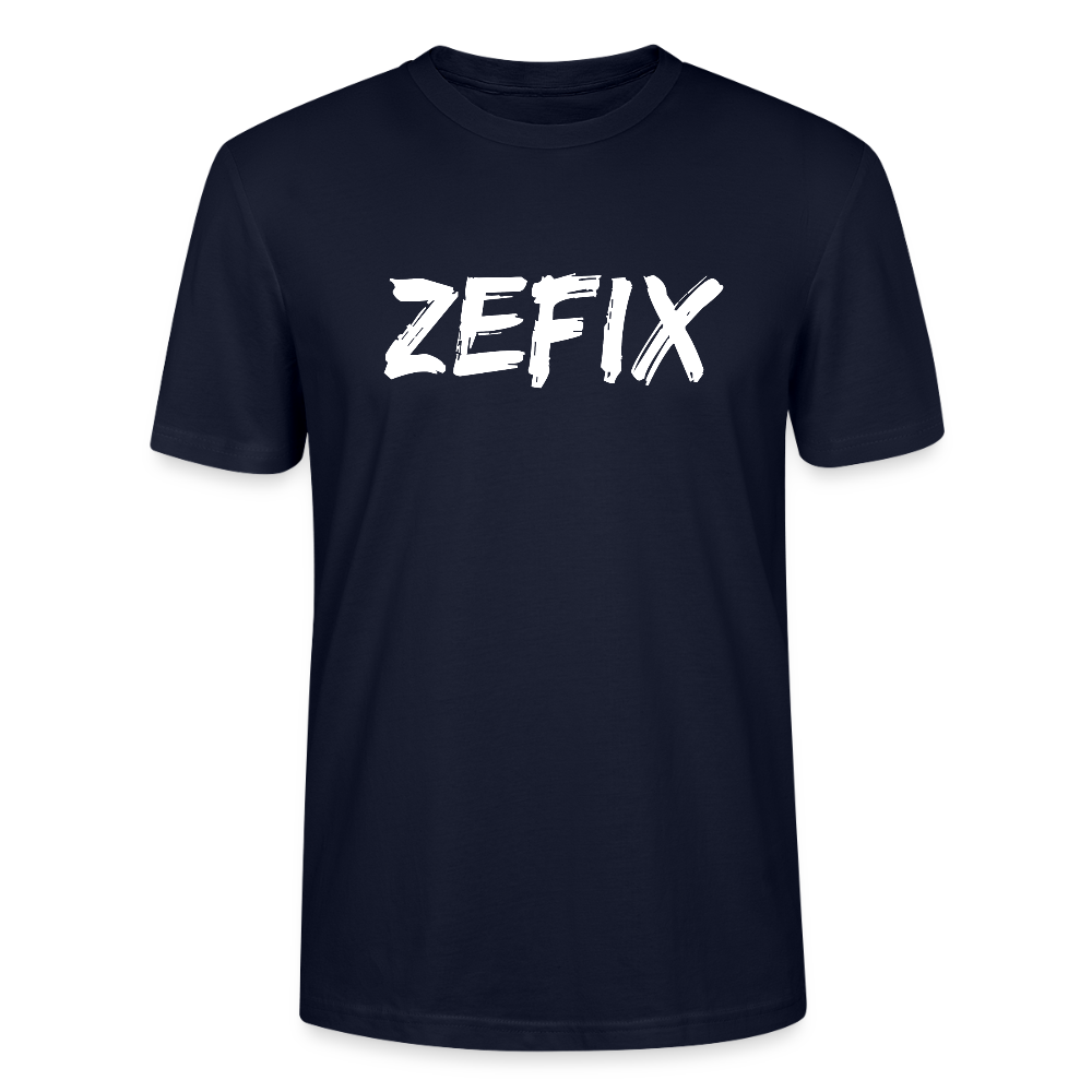 Zefix - Fluchen auf bayerisch in Bayern & Salzburg, Lustiger Spruch, Stanley/Stella Unisex Bio T-Shirt - Navy