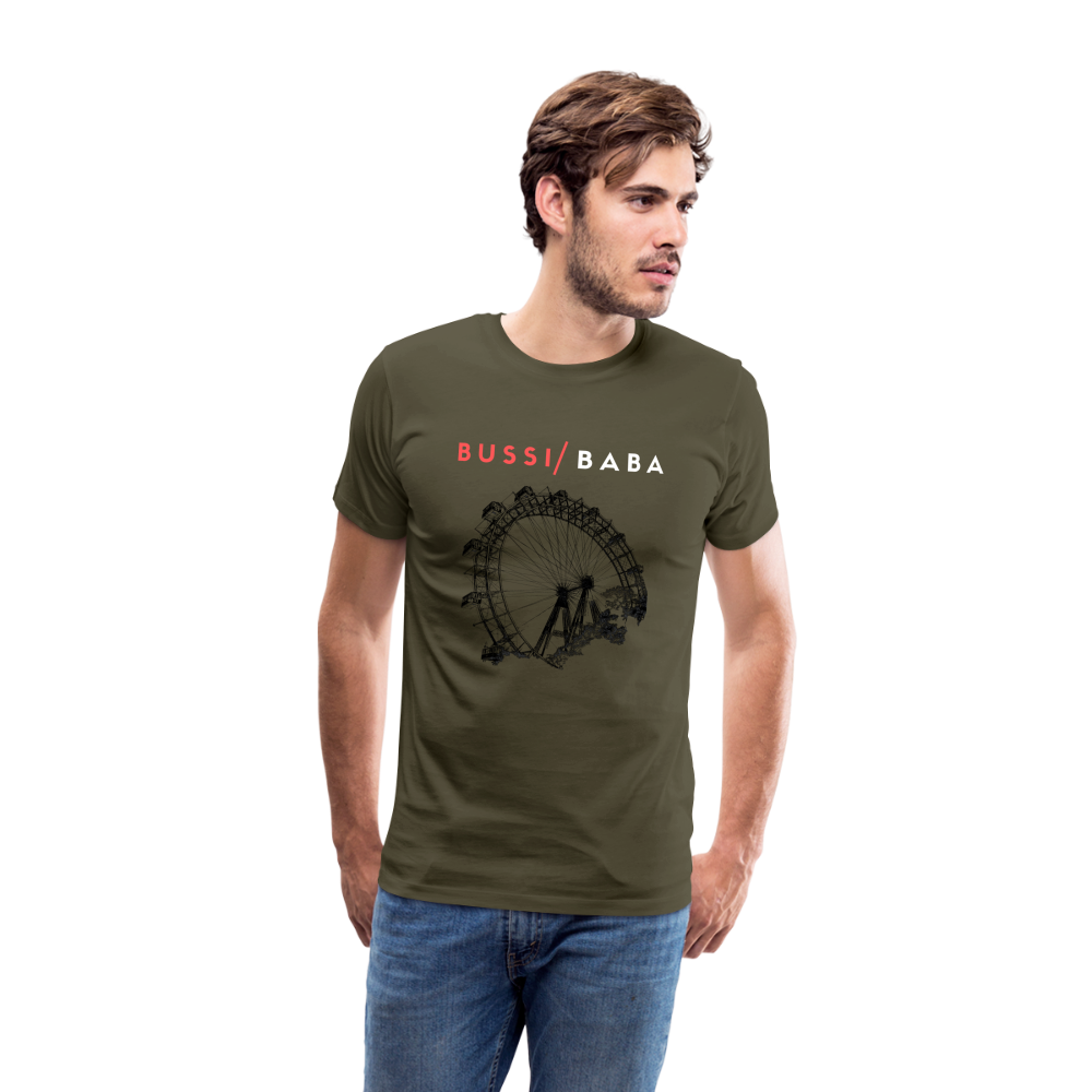 Bussi Baba korallenrot - Wiener Riesenrad in schwarz, Männer Premium T-Shirt - Khaki