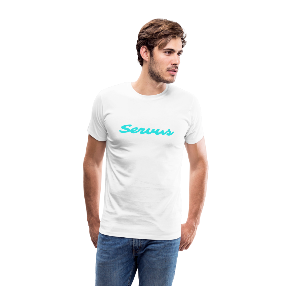 Servus (dt. Hallo), Männer Premium T-Shirt - Weiß