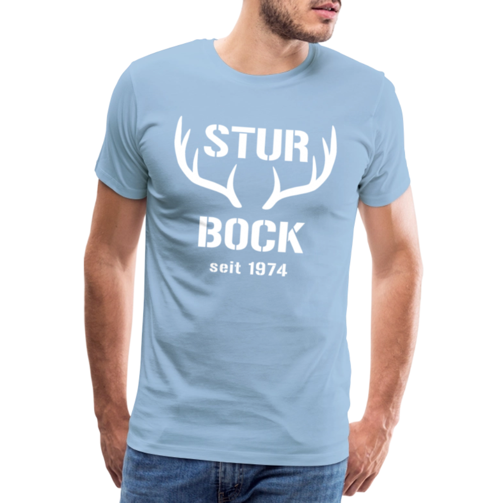 Sturbock, zum Geburtstag, Jahreszahl zum selber eintragen, Männer Premium T-Shirt - Sky
