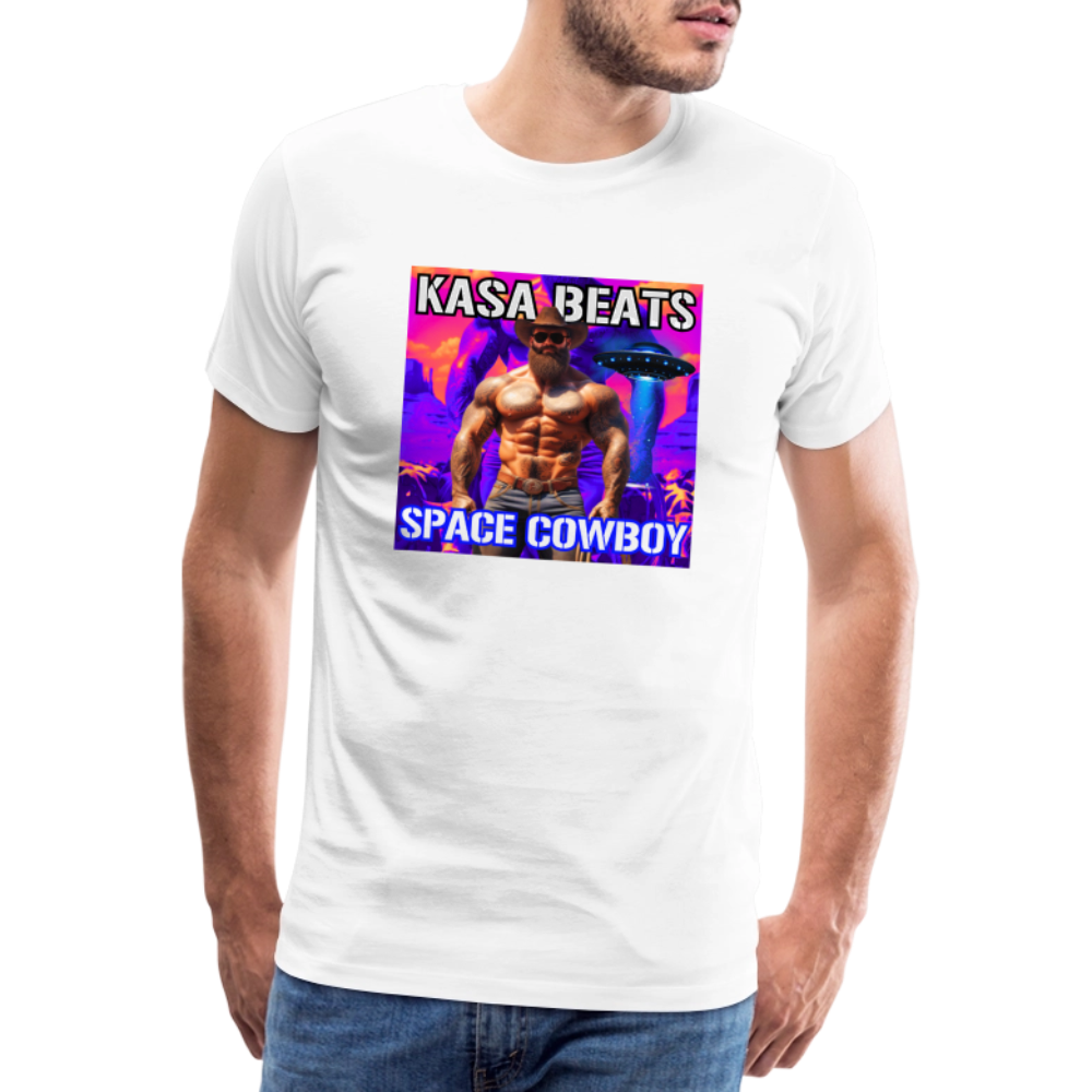 KASA BEATS - SPACE COWBOY, Men/ Männer Premium T-Shirt - Weiß