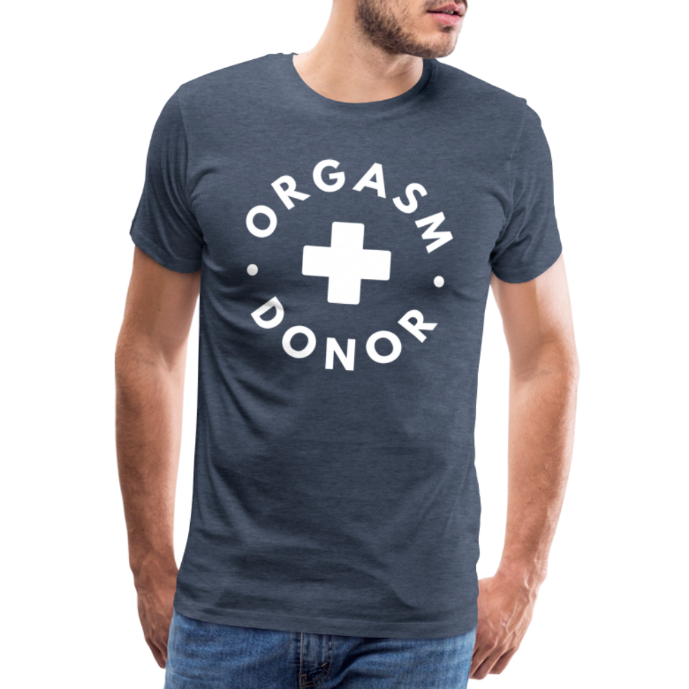 ORGASM DONOR - Men/ Männer Premium T-Shirt - Blau meliert