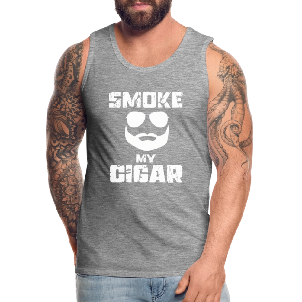 Smoke My Cigar - Zigarren Mann, Hot Daddy, Cigar Man, Männer Premium Tank Top - Grau meliert