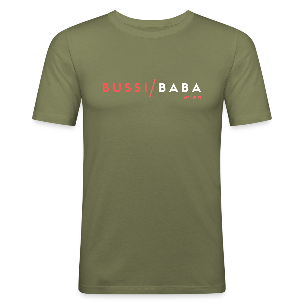 Bussi / Baba Wien korallenrot, Männer Slim Fit T-Shirt - Khaki Grün