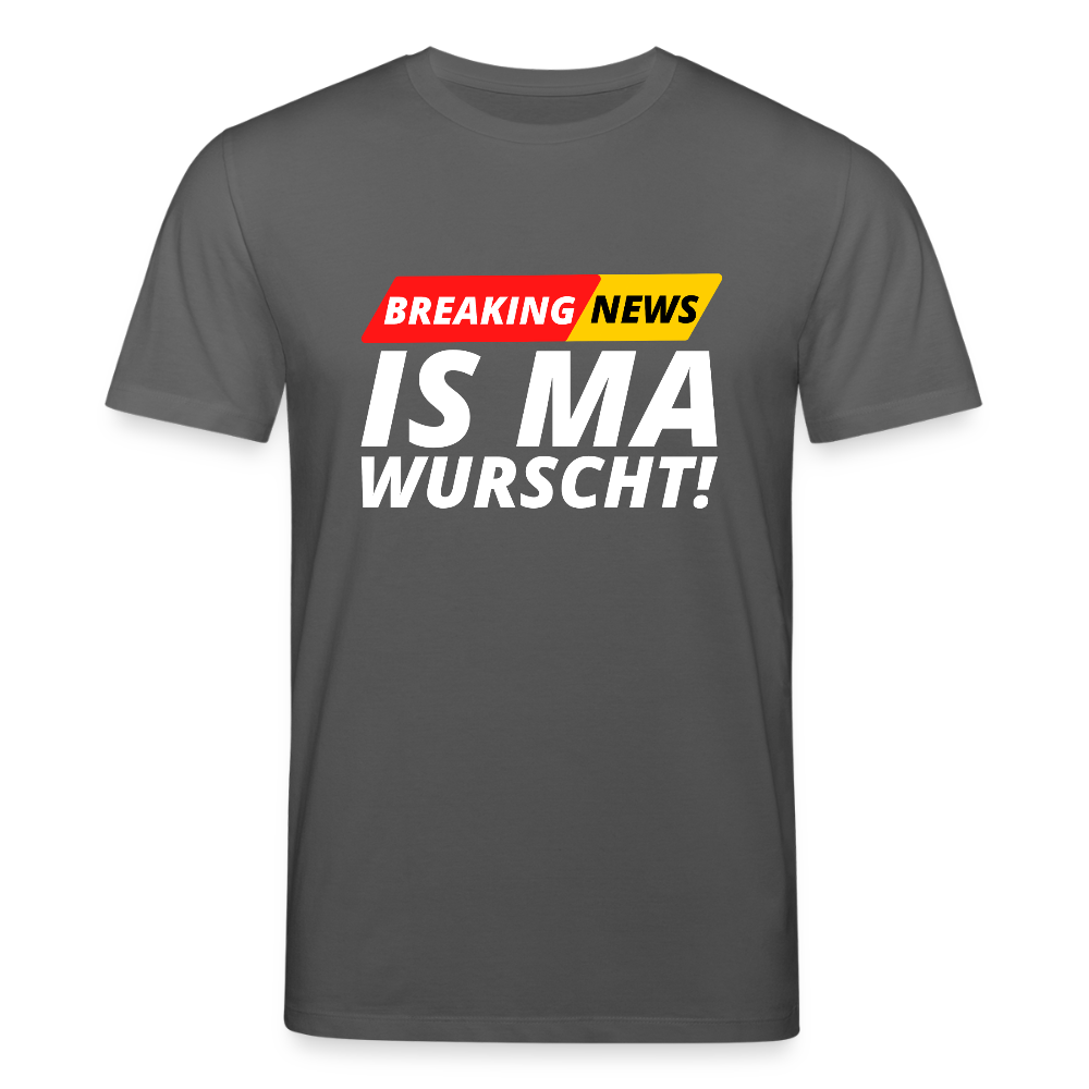Breaking News: IS MA WURSCHT! Stanley/ Stella Männer Premium Bio T-Shirt - Anthrazit