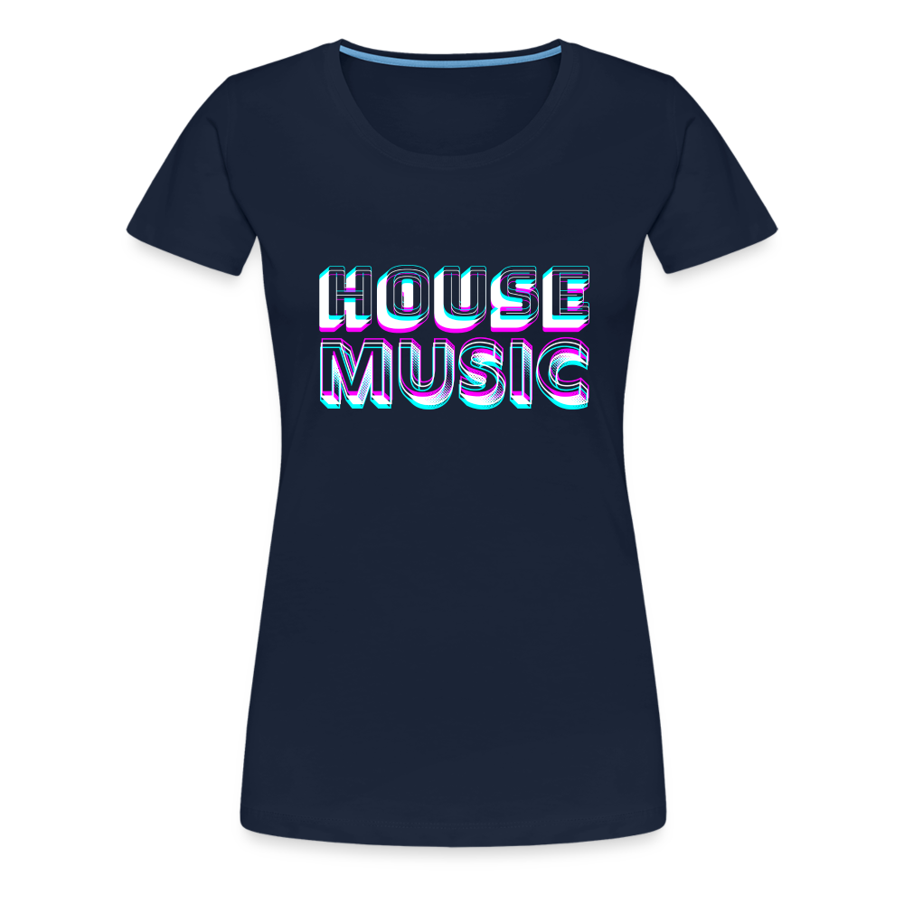 HOUSE MUSIC, Frauen Premium T-Shirt - Navy