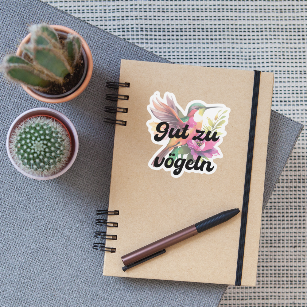 Gut zu vögeln Kolibri, Sticker/ Pickerl - Mattweiß