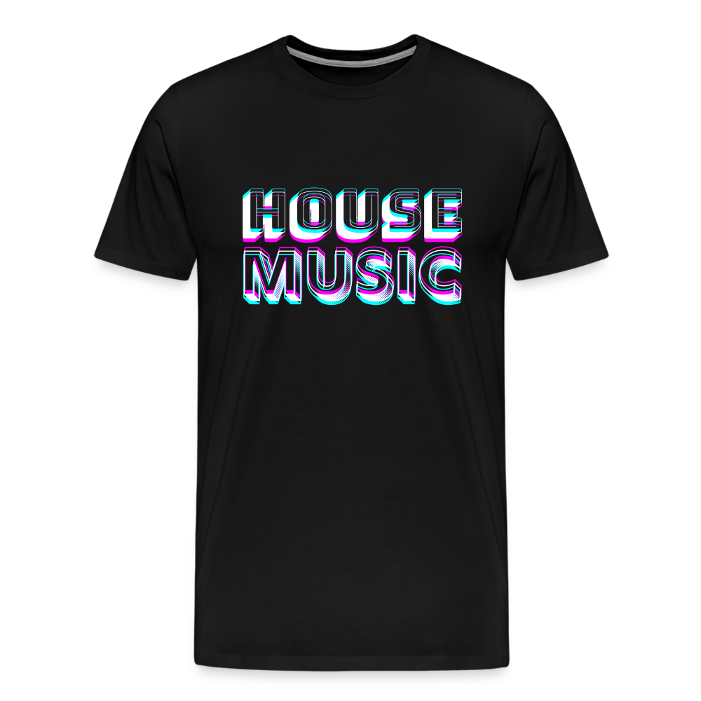HOUSE MUSIC, funky 3D letters, Men Premium T-Shirt - Schwarz
