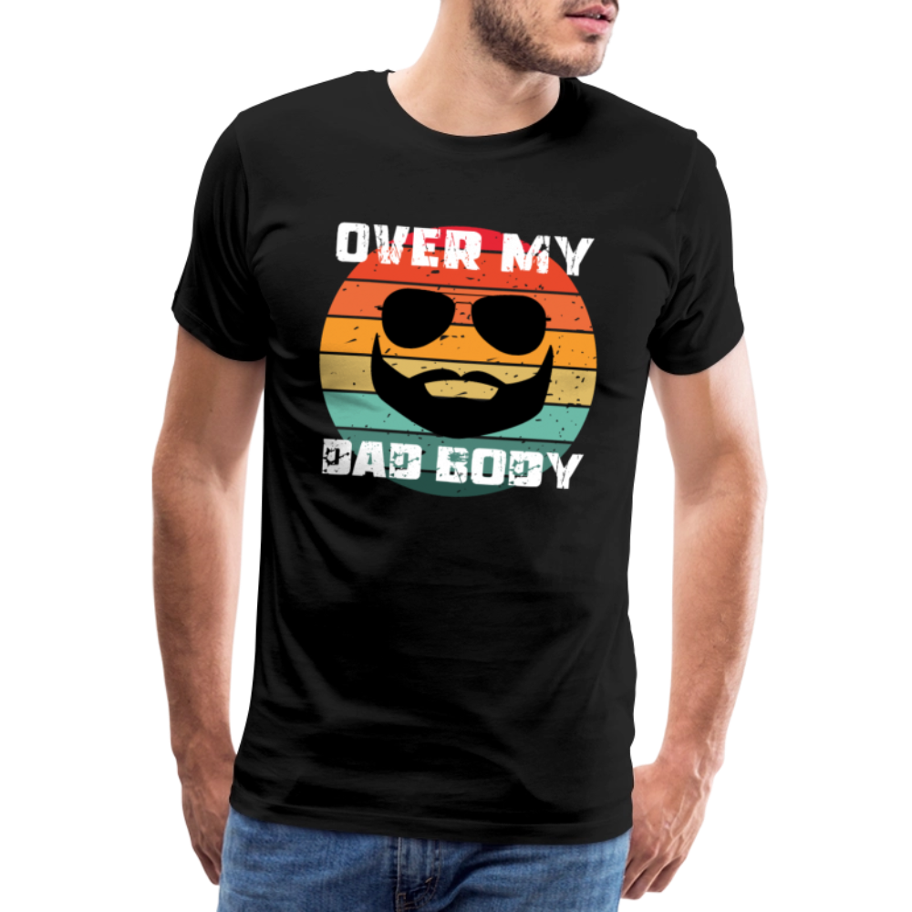 Over My Dad Body - Daddy, Lustiger Spruch zum Vatertag, Männer Premium T-Shirt - Schwarz