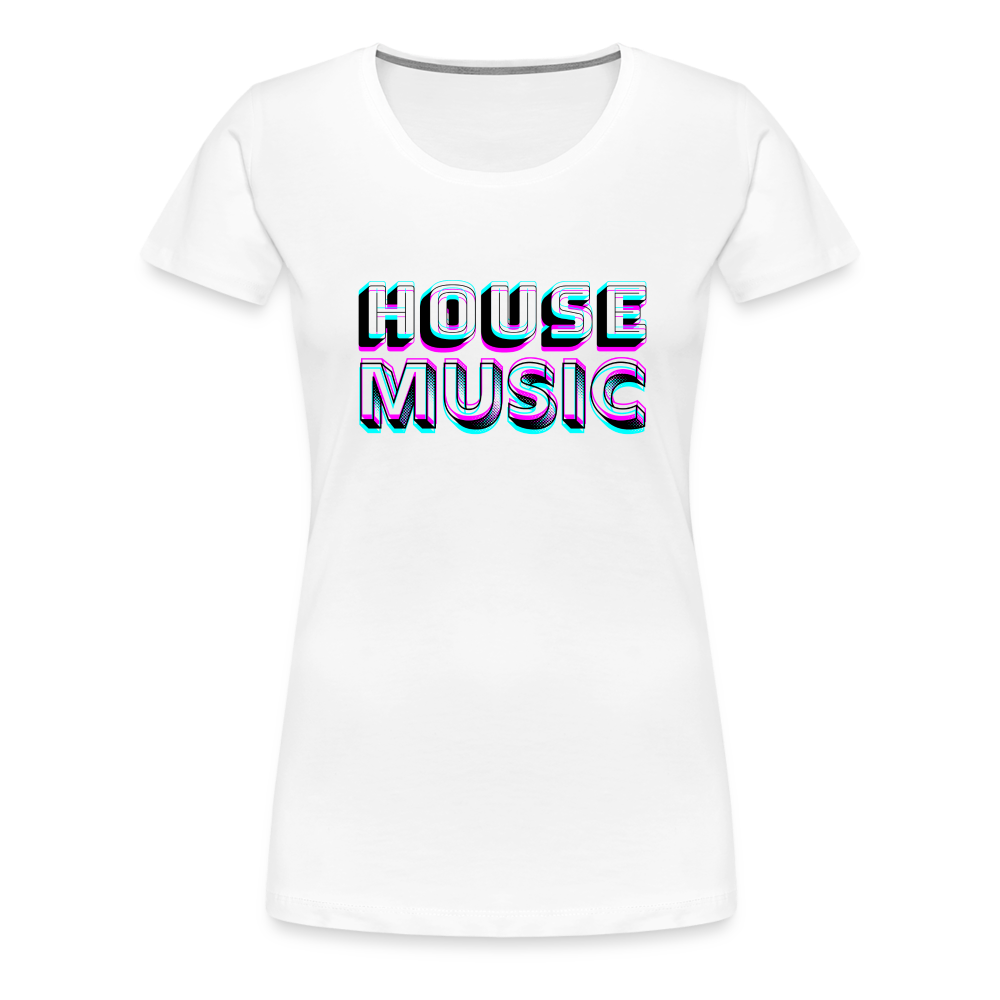 HOUSE MUSIC, Frauen Premium T-Shirt - Weiß