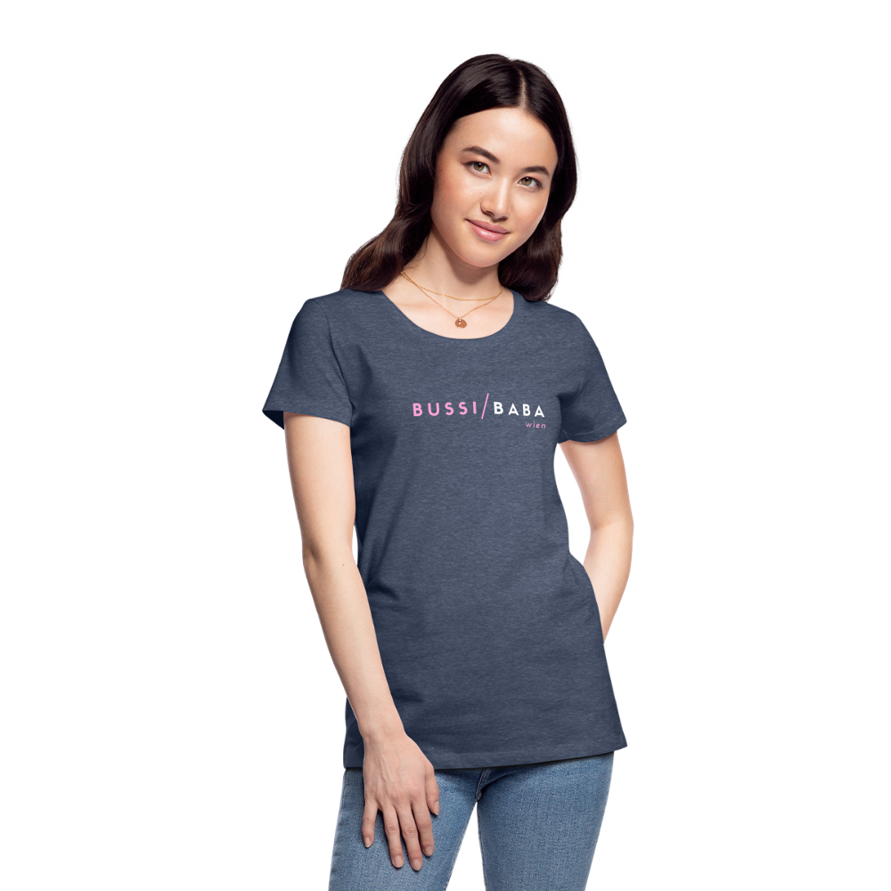 Bussi / Baba Wien rosa, Frauen Premium T-Shirt - Blau meliert