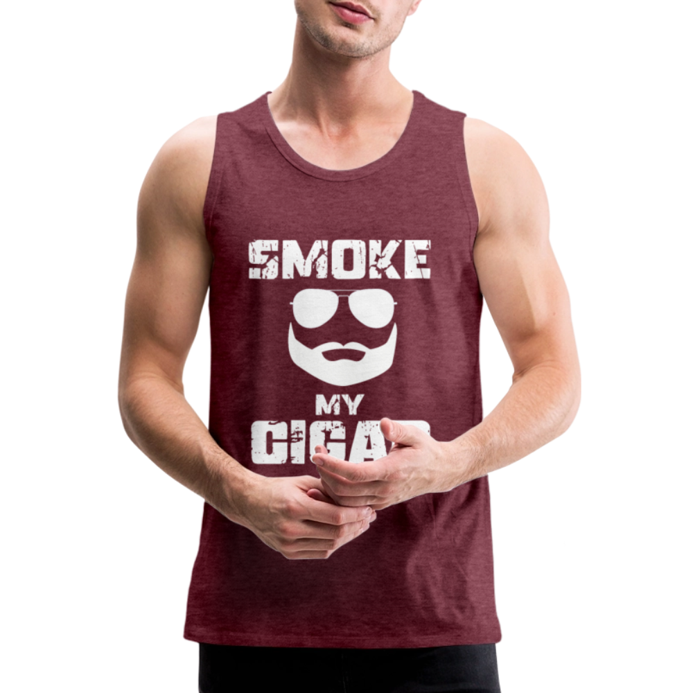 Smoke My Cigar - Zigarren Mann, Hot Daddy, Cigar Man, Männer Premium Tank Top - Bordeauxrot meliert