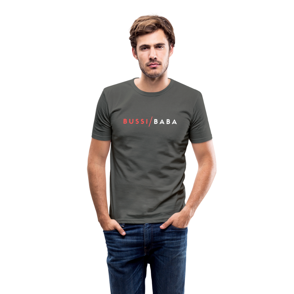 Bussi / Baba korallenrot, Männer Slim Fit T-Shirt - Graphite