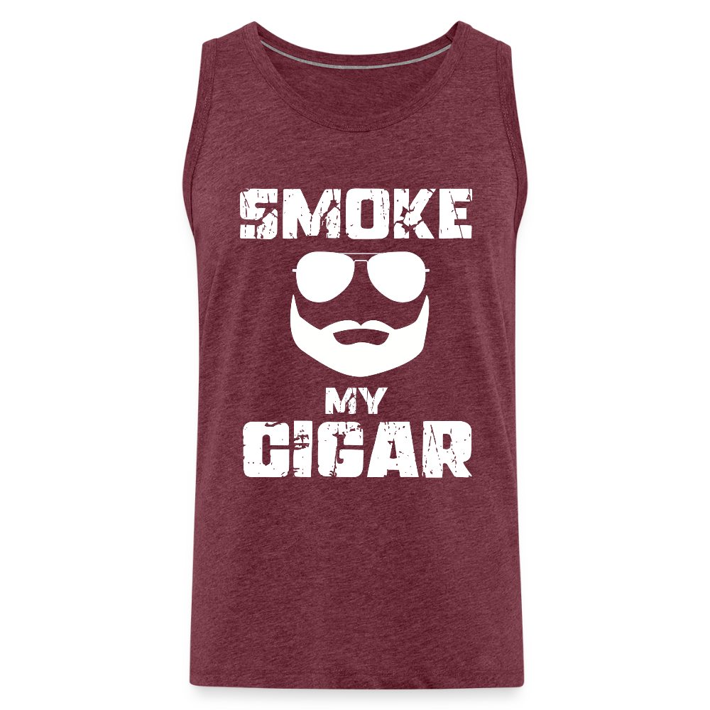 Smoke My Cigar - Zigarren Mann, Hot Daddy, Cigar Man, Männer Premium Tank Top - Bordeauxrot meliert