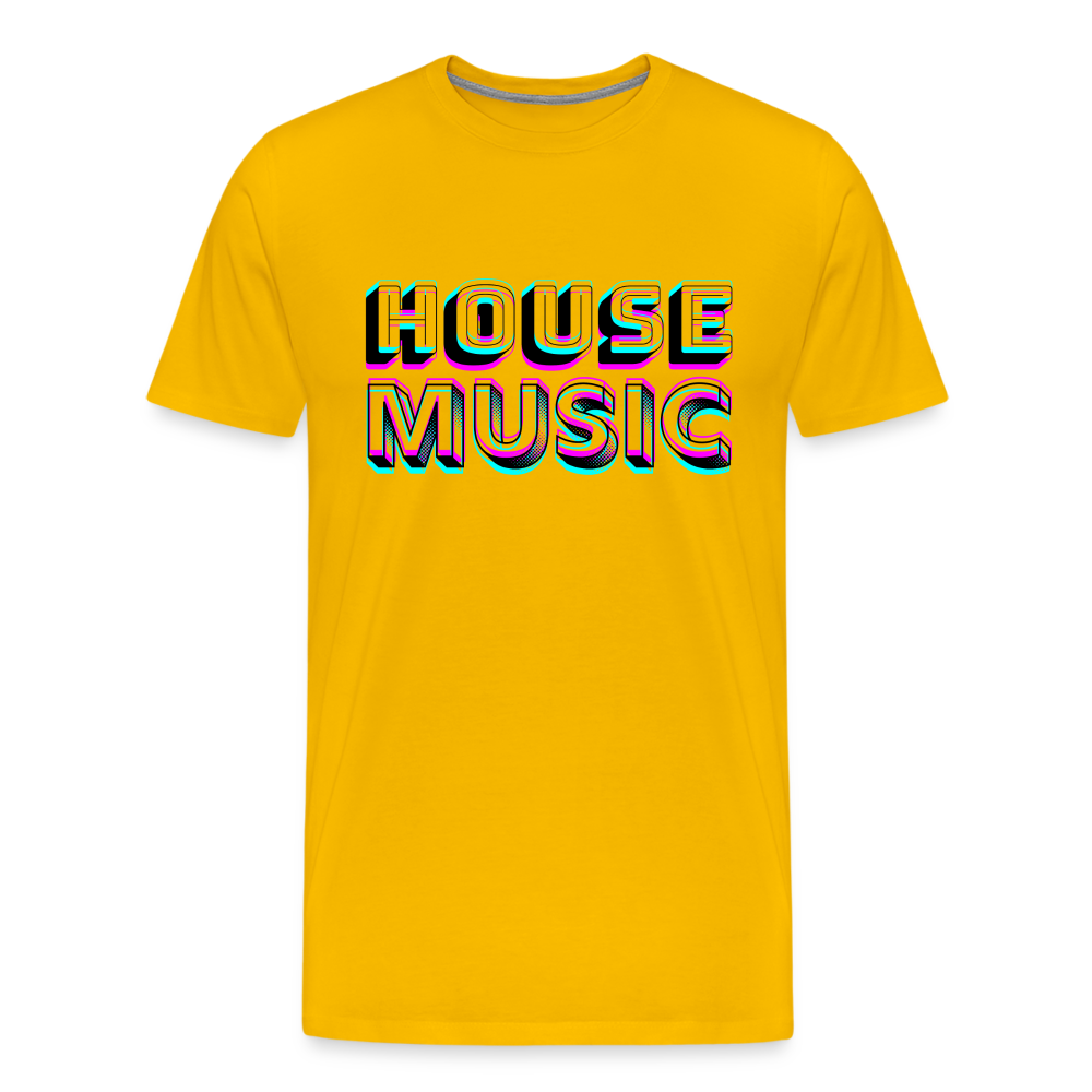 HOUSE MUSIC, Männer Premium T-Shirt - Sonnengelb