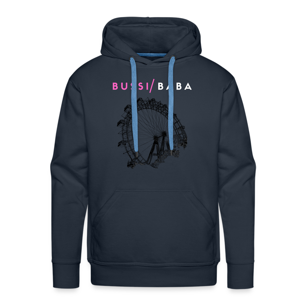 Bussi Baba pink - Wiener Riesenrad in schwarz, Männer Premium Hoodie - Navy