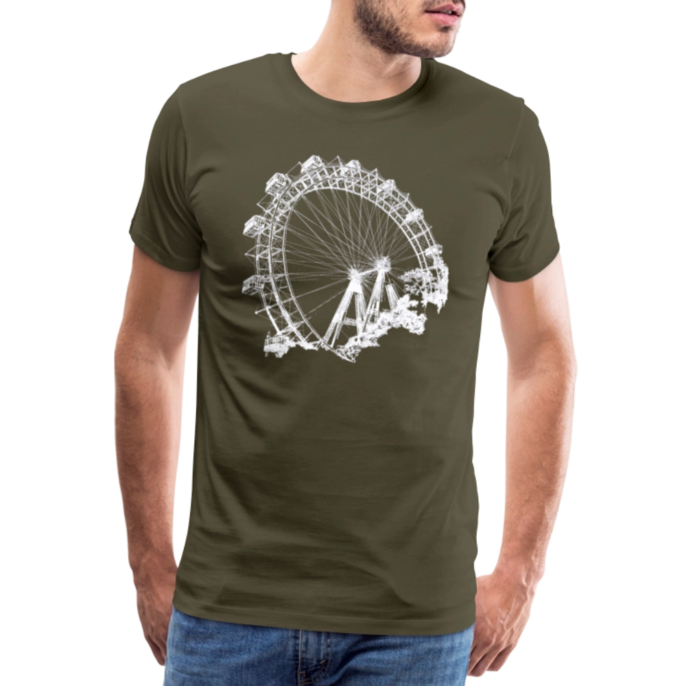 Wiener Riesenrad weiß - Männer Premium T-Shirt - Khaki