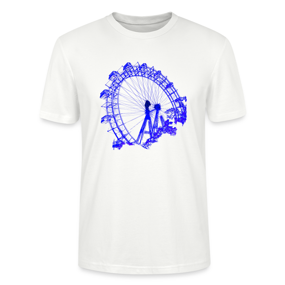 Wiener Riesenrad im Prater - Wahrzeichen von Wien in blau, Stanley/Stella Unisex Organic T-Shirt - Weiß