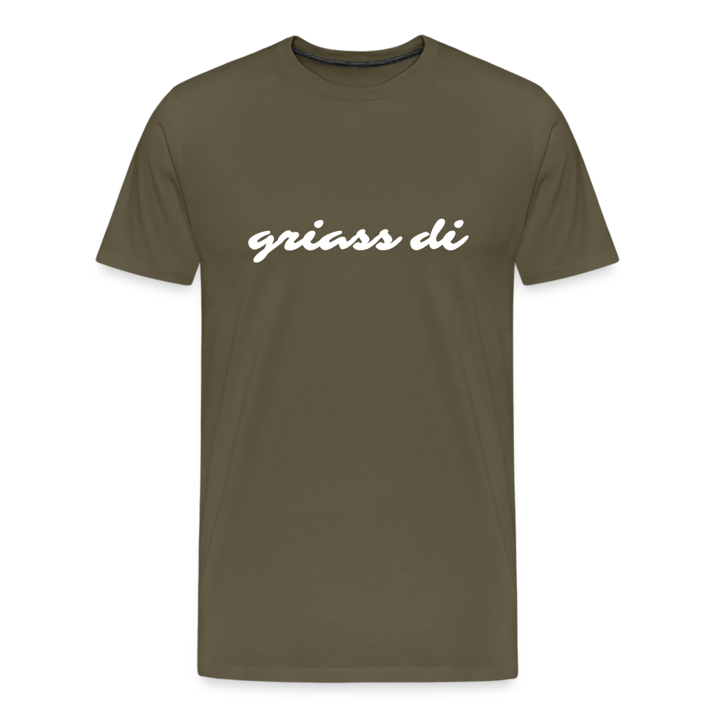 griass di - grüß dich in weiß, Männer Premium T-Shirt - Khaki