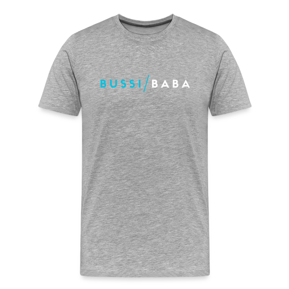 Bussi / Baba aquablau, Männer Premium Bio T-Shirt - Grau meliert