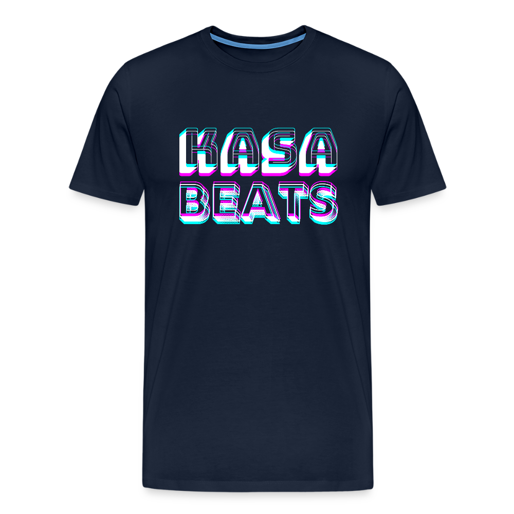 KASA BEATS, funky 3D letters, Men/ Männer Premium T-Shirt - Navy