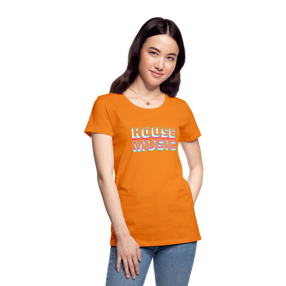 HOUSE MUSIC, Frauen Premium T-Shirt - Orange