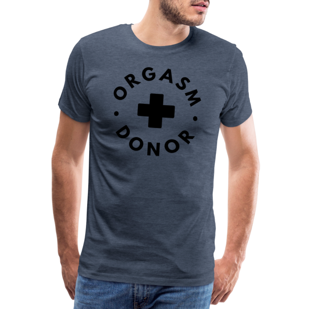 ORGASM DONOR - Men/ Männer Premium T-Shirt - Blau meliert