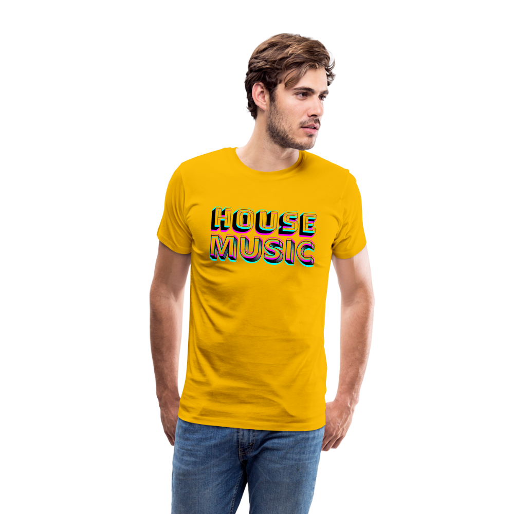 HOUSE MUSIC, Männer Premium T-Shirt - Sonnengelb