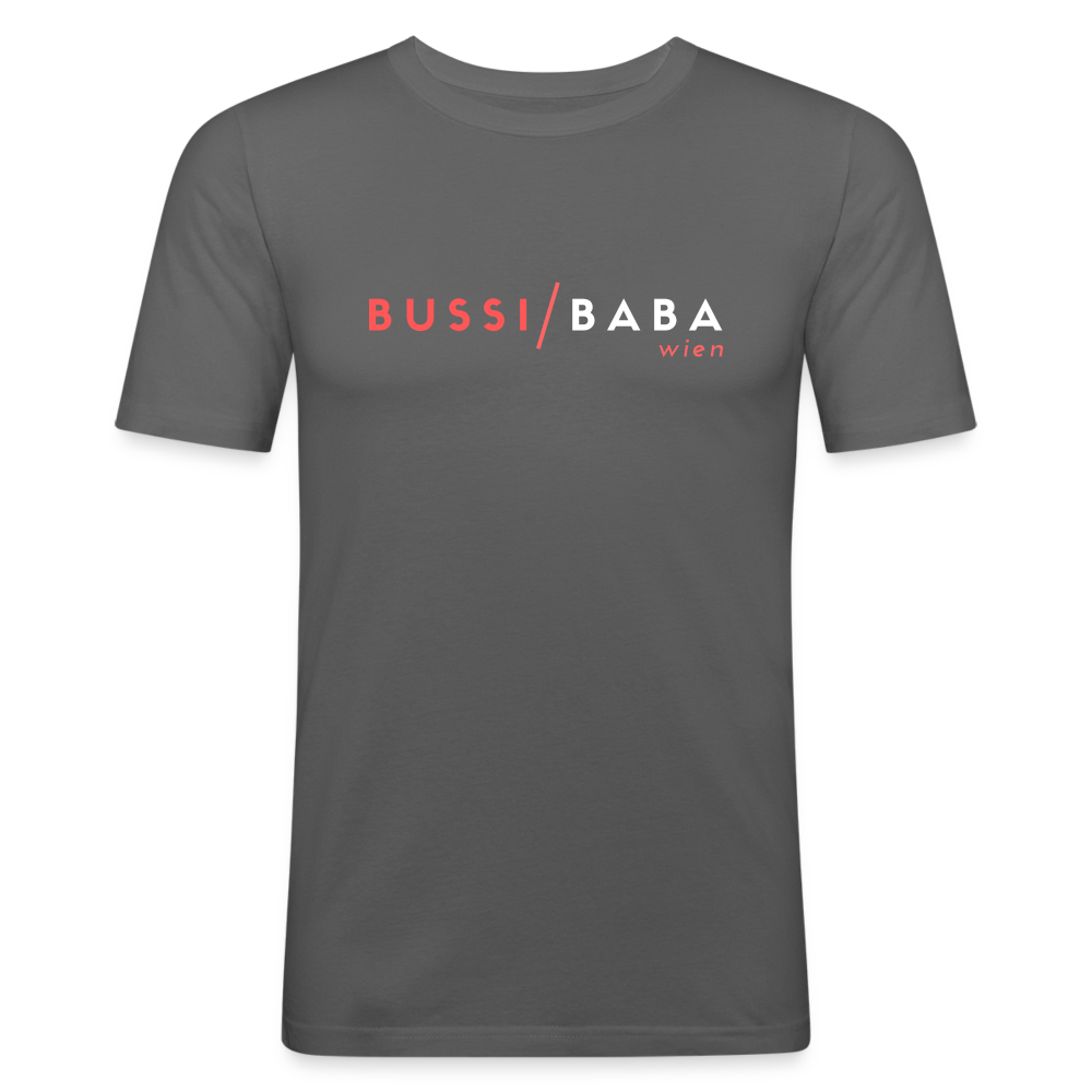 Bussi / Baba Wien korallenrot, Männer Slim Fit T-Shirt - Graphite