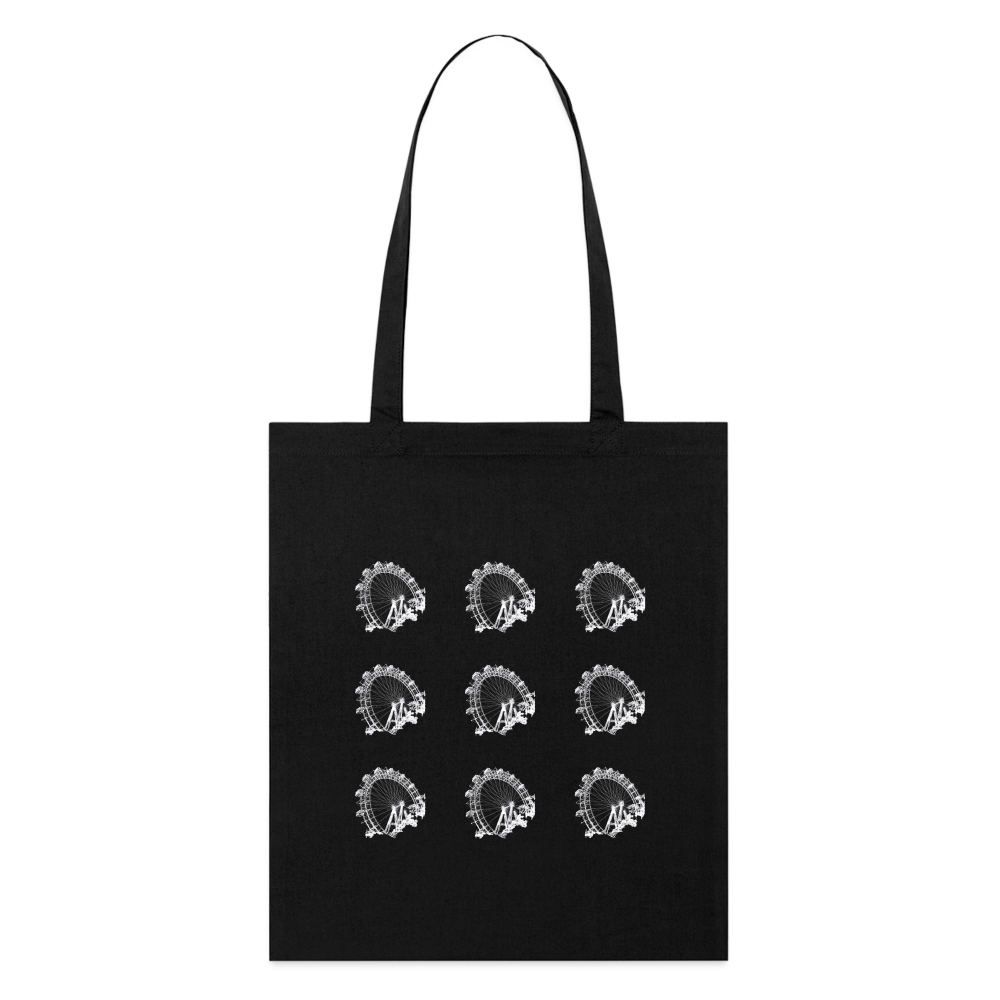 Wiener Riesenrad - 3x3 kleine Riesenräder in weiß, Stanley/Stella Bio-Stoffsackerl - Schwarz