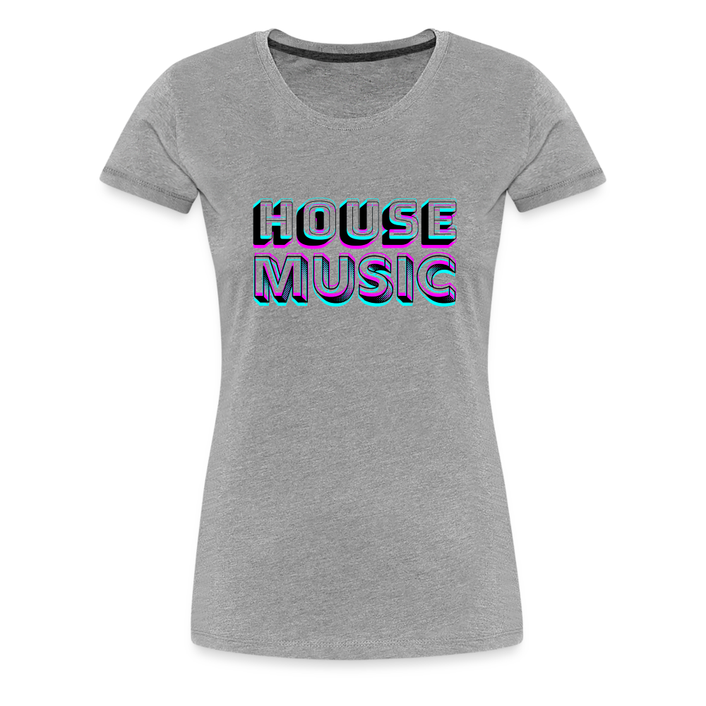 HOUSE MUSIC, Frauen Premium T-Shirt - Grau meliert