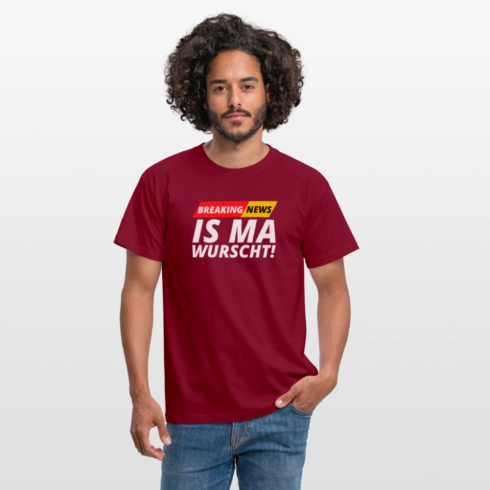 Breaking News: IS MA WURSCHT! Männer T-Shirt - Ziegelrot