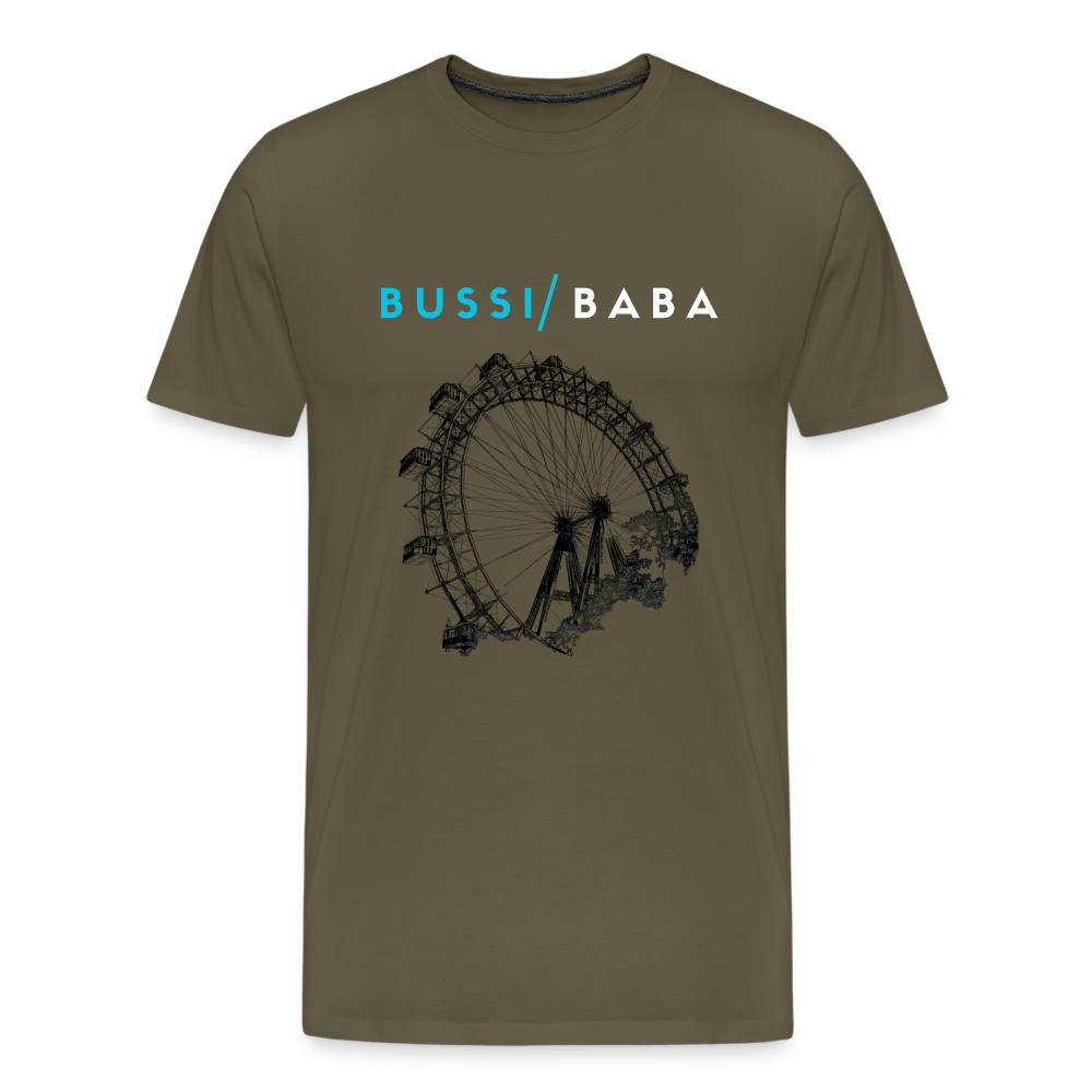 Bussi Baba hellblau - Wiener Riesenrad in schwarz, Männer Premium T-Shirt - Khaki