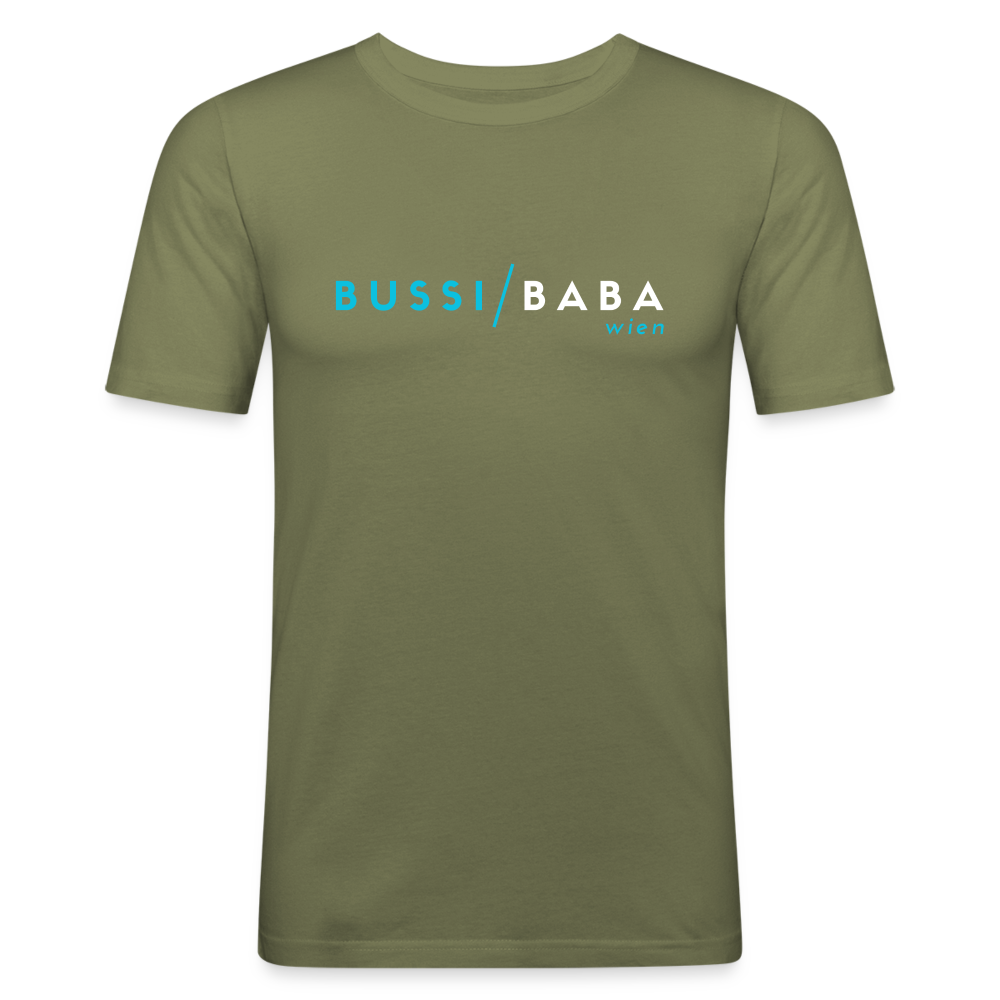 Bussi / Baba Wien aquablau, Männer Slim Fit T-Shirt - Khaki Grün