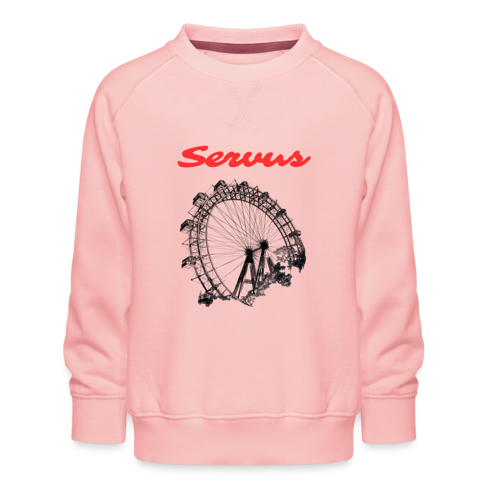 Servus (dt. Hallo) in rot & Wiener Riesenrad in schwarz, Kinder Premium Pullover - Kristallrosa