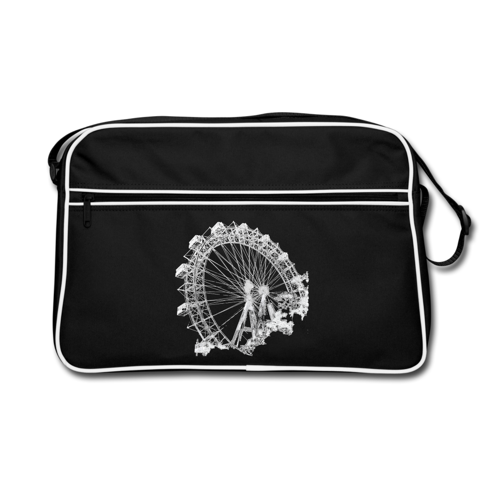 Wiener Riesenrad im Prater - Wahrzeichen von Wien, Riesenrad in weiß, Retrotasche - Schwarz/Weiß