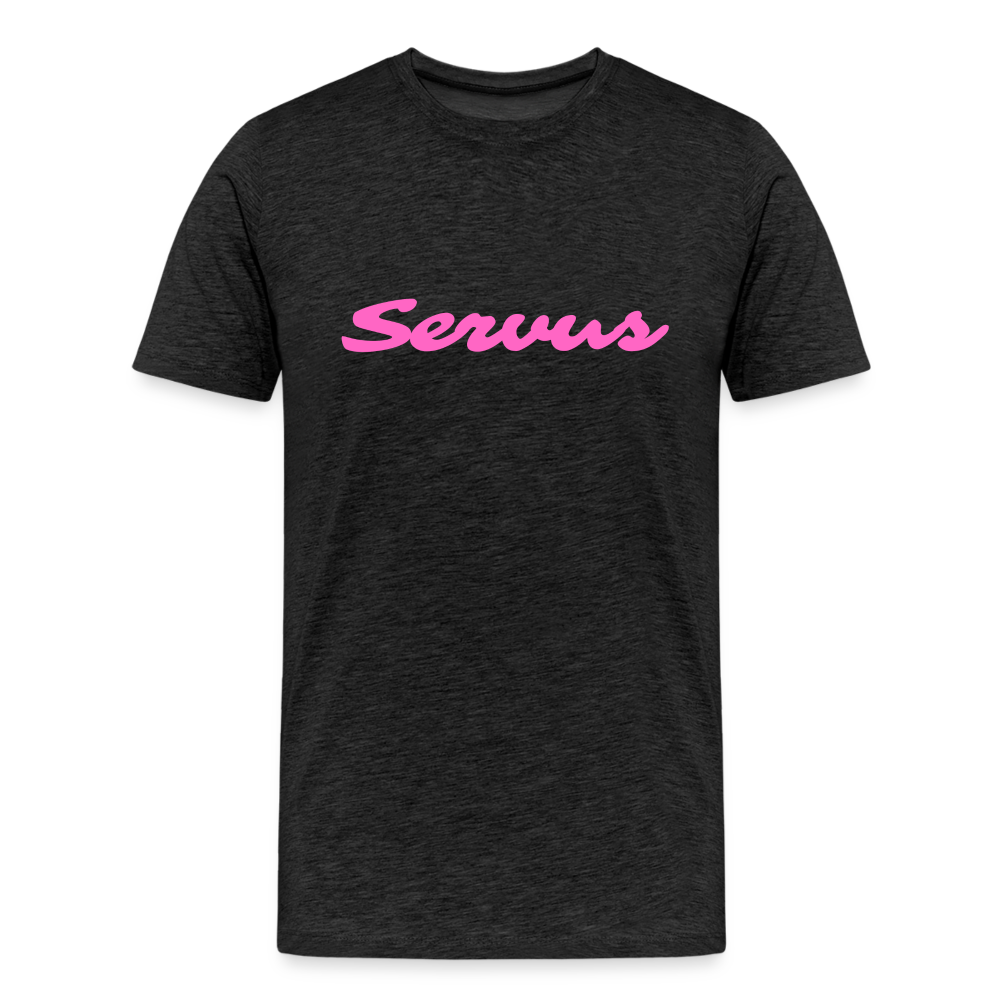 Servus (dt. Hallo) in pink, Männer Premium T-Shirt - Anthrazit