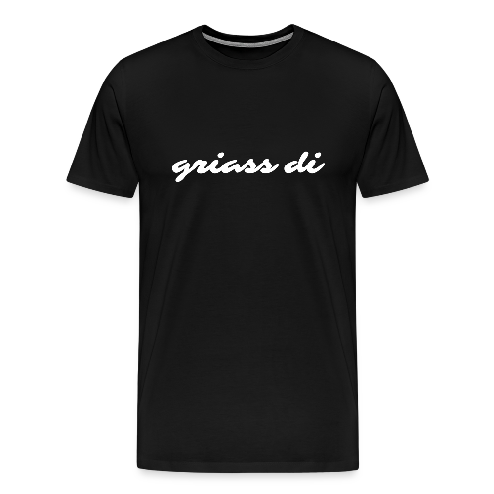 griass di - grüß dich in weiß, Männer Premium T-Shirt - Schwarz