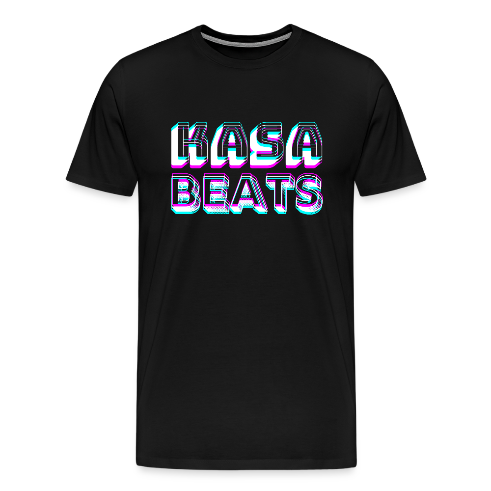 KASA BEATS, funky 3D letters, Men/ Männer Premium T-Shirt - Schwarz